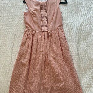 Brooks Brothers, size 2, seersucker peach/white dress